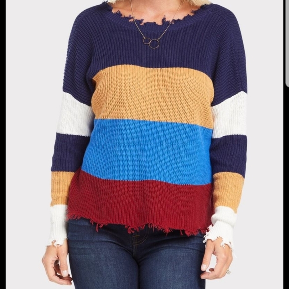 BNWT Evereve colorblock sweater (Medium) - Picture 1 of 5